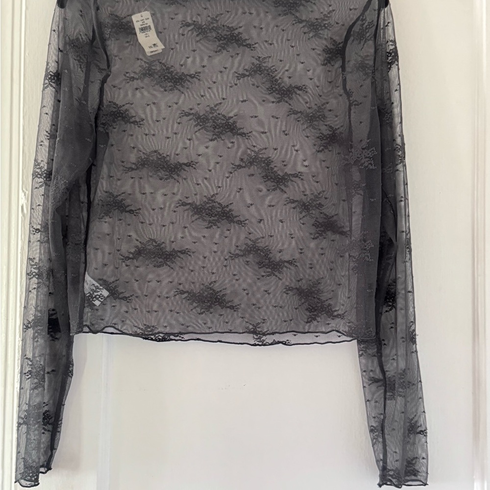 Aerie Sheer Lace Top Witchy Vamp Grunge Whimsigoth - Picture 6 of 9